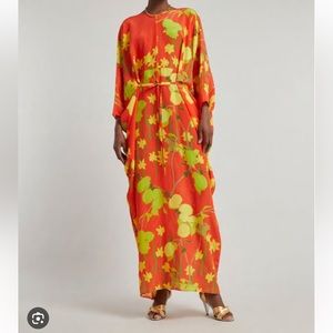 Bernadette Antwerp, Silk, Citrus Print, Caftan Dress, One Size